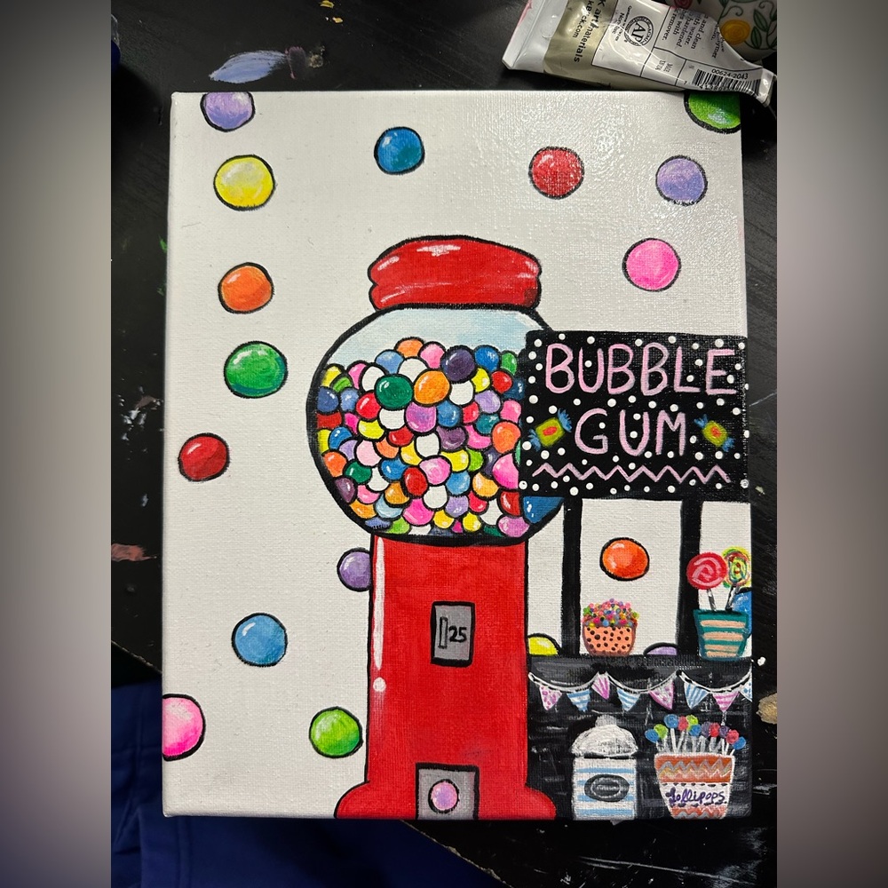 Colorful Bubble Gum Machine Canvas Art